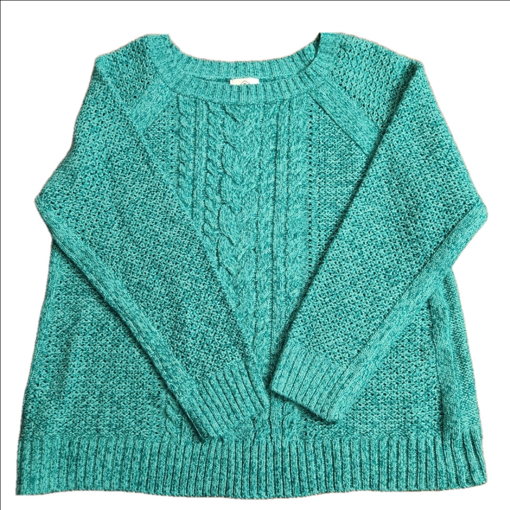 St Johns Bay green knit Sweater, Size petite XL